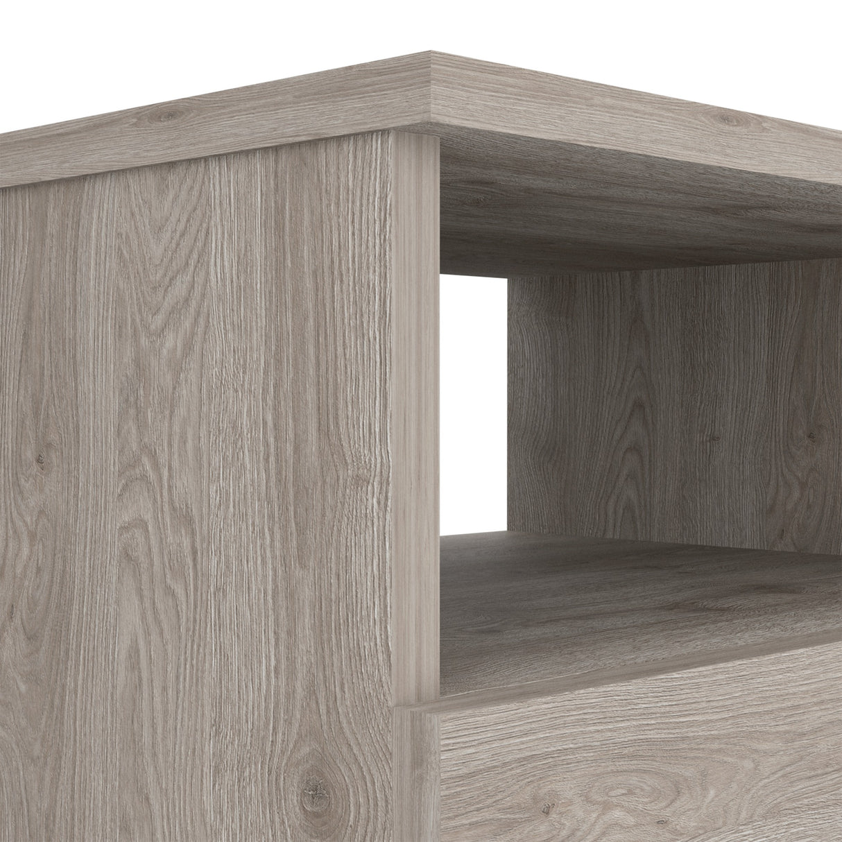 Mesa de Noche Nápoles Ceniza 40.7x50.6cm con Dos Cajones - Mesas de Noche | Bylmo