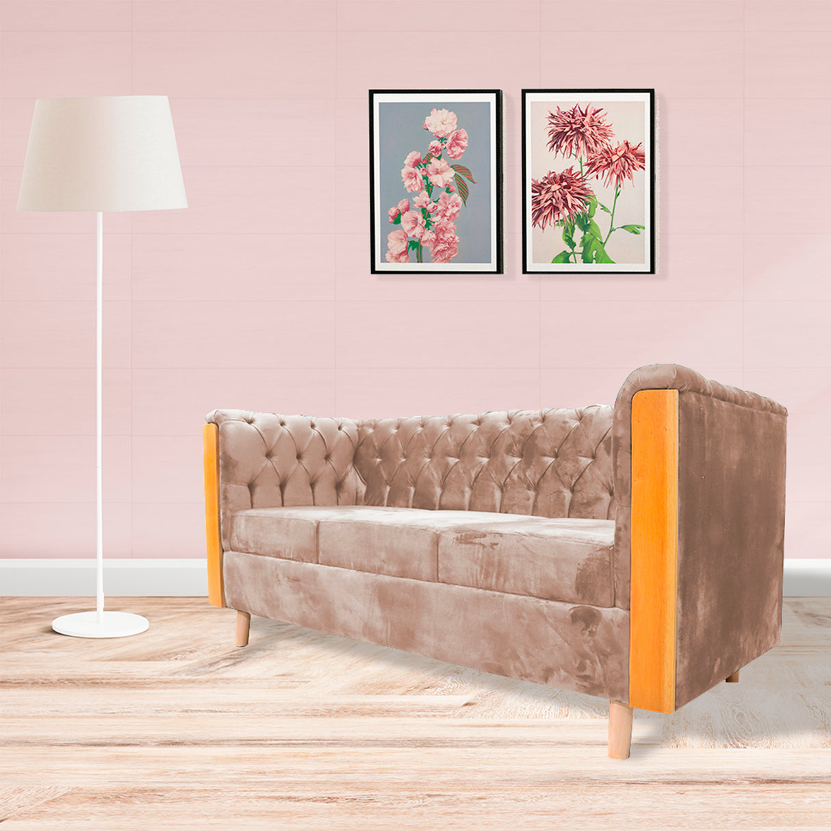 Sofá Steiner Camel 210x80cm Con Dos Cojines - Sofas y Poltronas | Bylmo