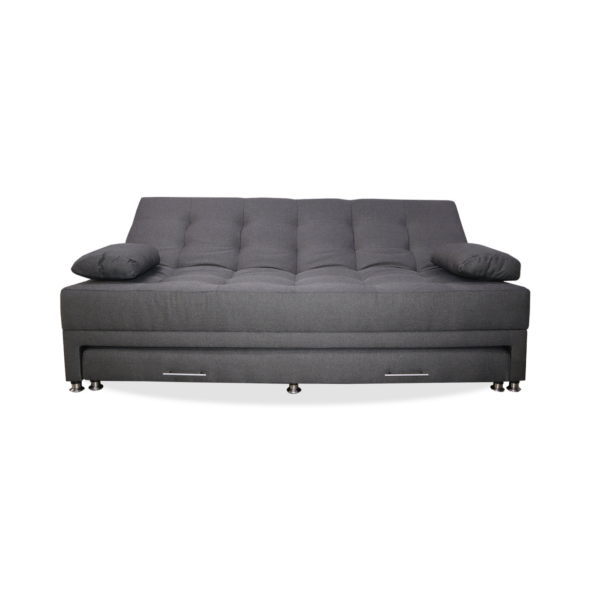 Sofá Cama Portmann Gris 190x95cm con Cuatro Cojines - Sofas y Poltronas | Bylmo