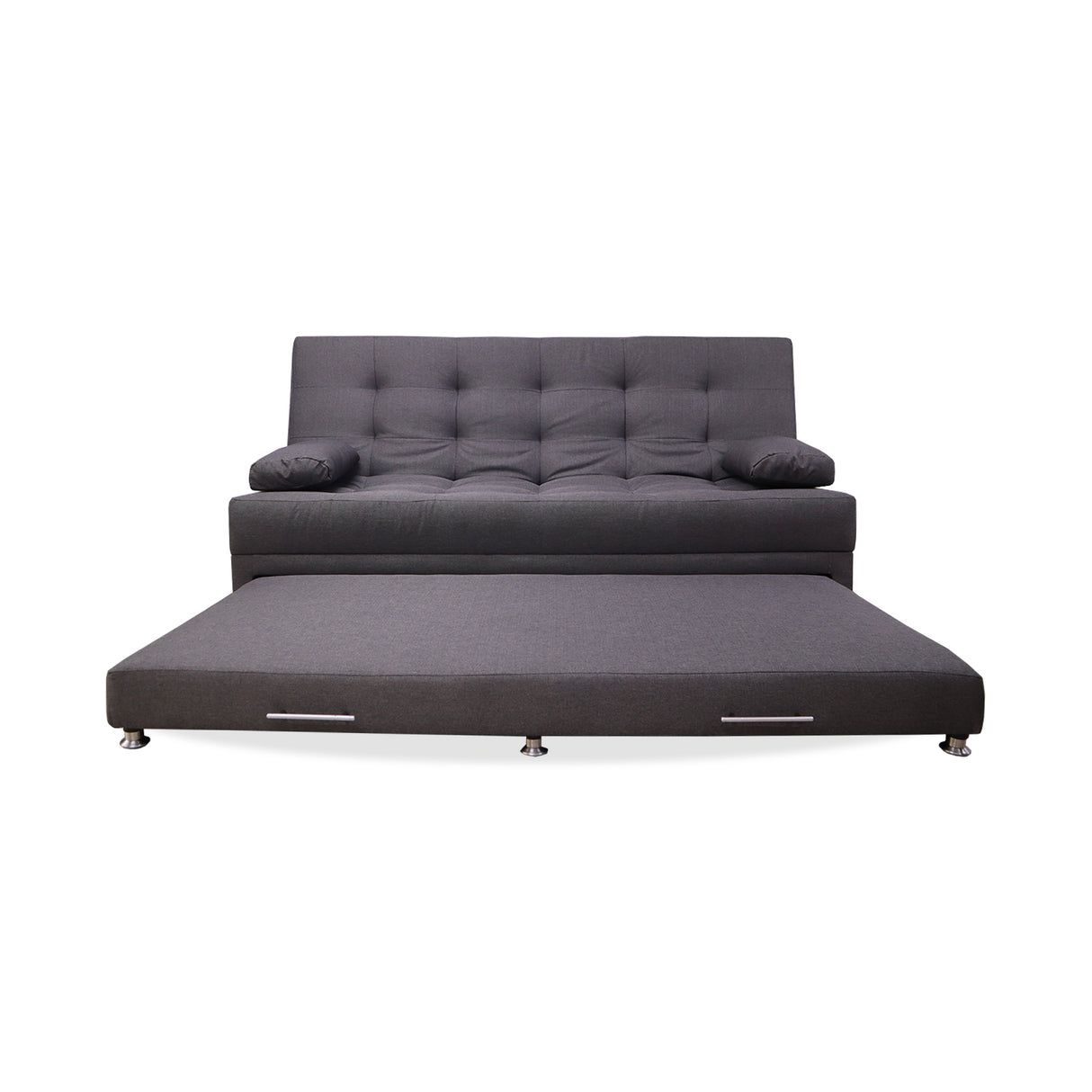 Sofá Cama Portmann Gris 190x95cm con Cuatro Cojines - Sofas y Poltronas | Bylmo
