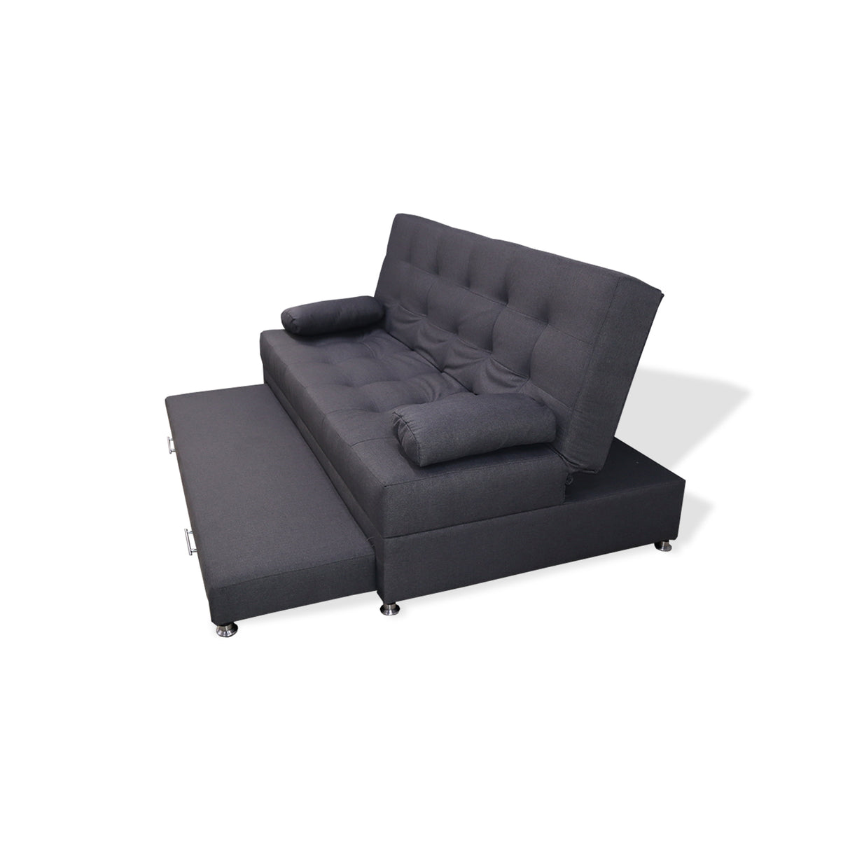 Sofá Cama Portmann Gris 190x95cm con Cuatro Cojines - Sofas y Poltronas | Bylmo