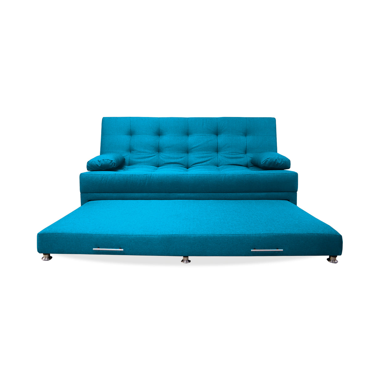 Sofá Cama Portmann Turquesa 190x95cm con Cuatro Cojines - Sofas y Poltronas | Bylmo