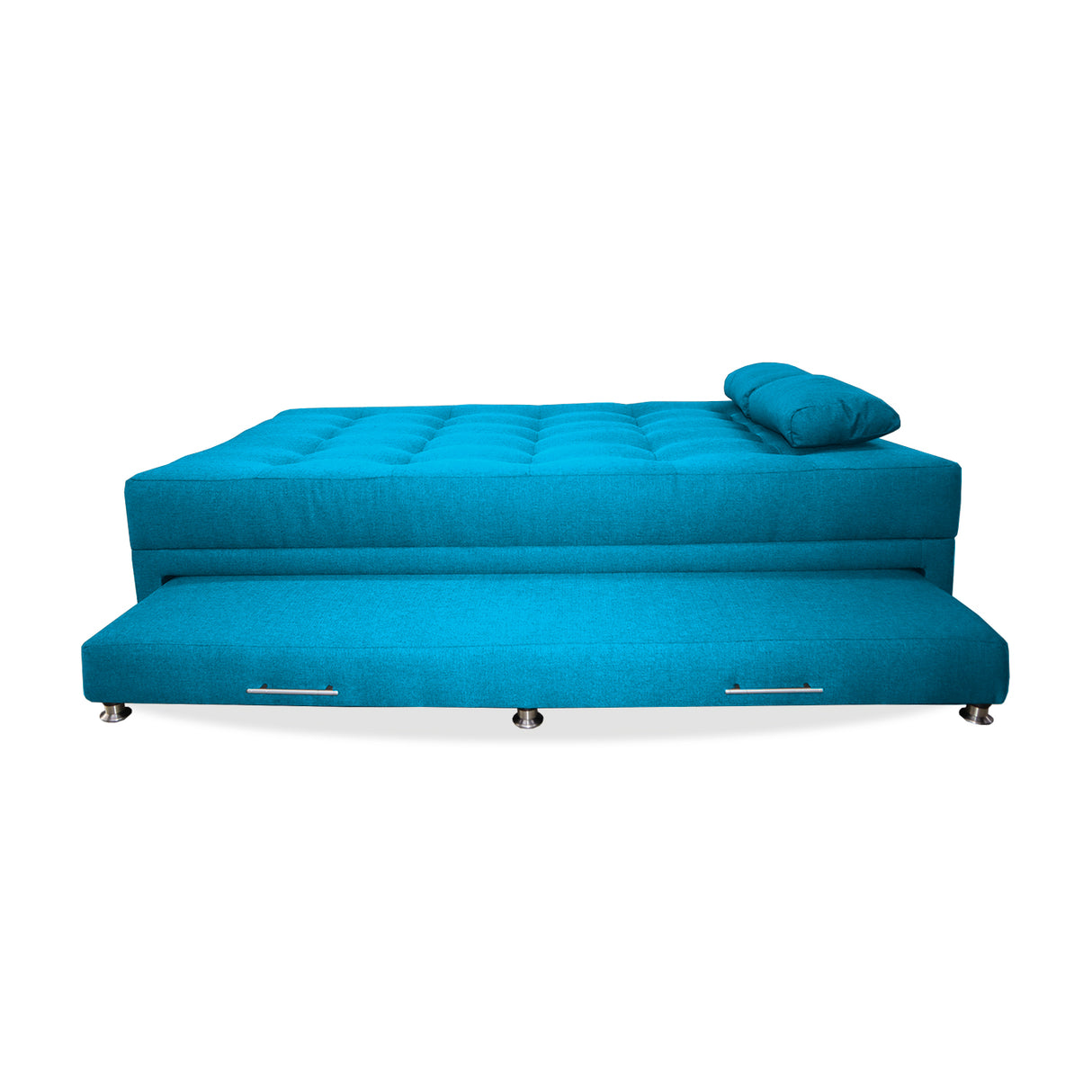 Sofá Cama Portmann Turquesa 190x95cm con Cuatro Cojines - Sofas y Poltronas | Bylmo