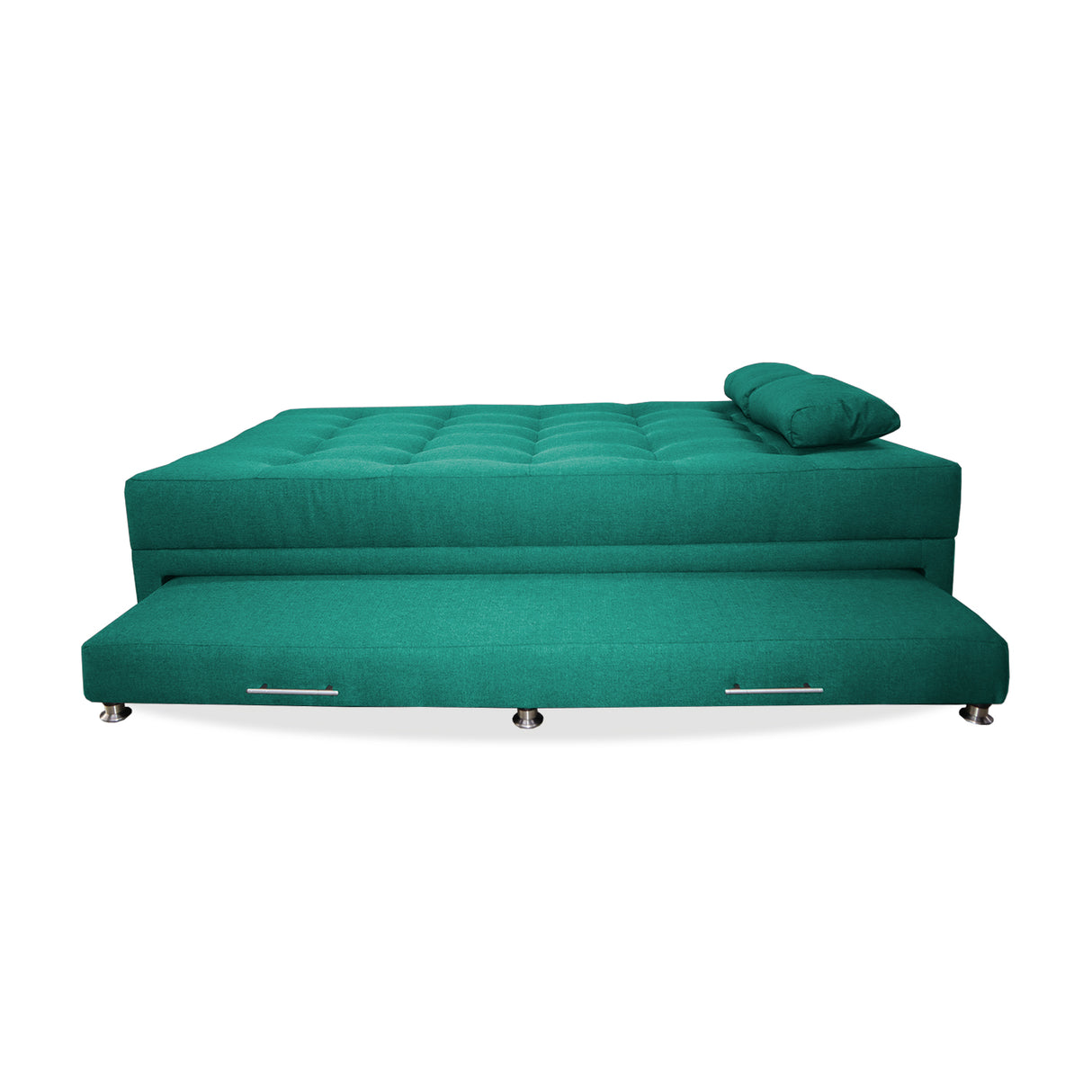 Sofá Cama Portmann Verde 190x95cm con Cuatro Cojines - Sofas y Poltronas | Bylmo