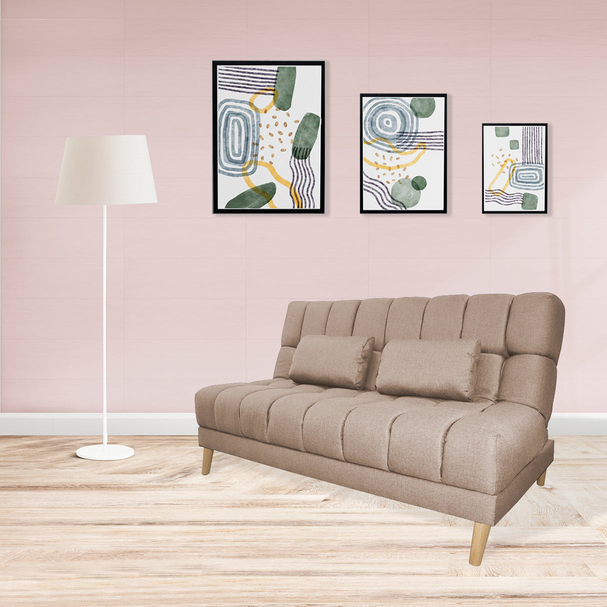 Sofá Cama Baumann Camel 180x90cm con Cuatro Cojines - Sofas y Poltronas | Bylmo