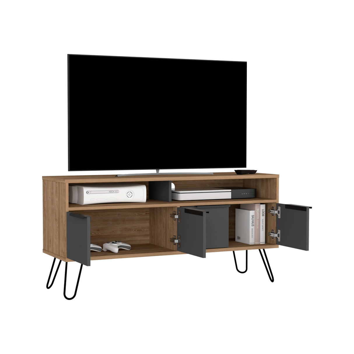 Mesa para TV Vegas Miel 121.5x60.6cm Para TV hasta 55 Pulgadas - Muebles de TV | Bylmo