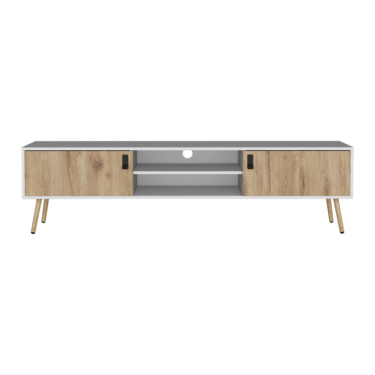 Rack de TV Huna Macadamia 180x48cm Para TV hasta 75 Pulgadas - MUEBLES DE TV | Bylmo