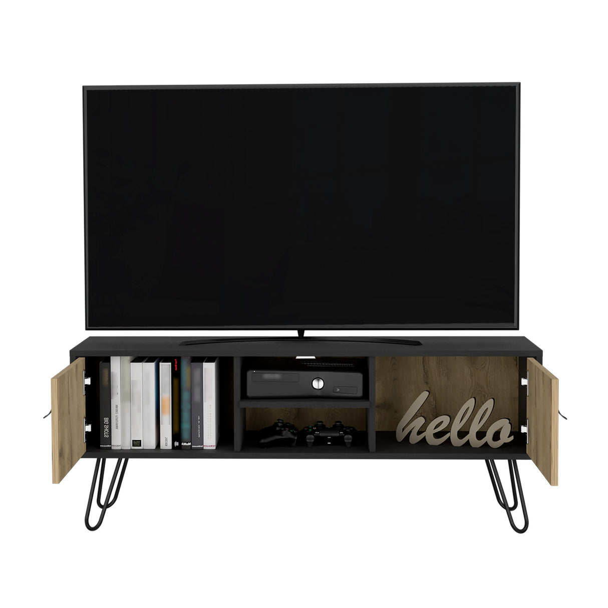 Rack de TV Huna Macadamia 121x48cm Para TV hasta 50 Pulgadas - MUEBLES DE TV | Bylmo