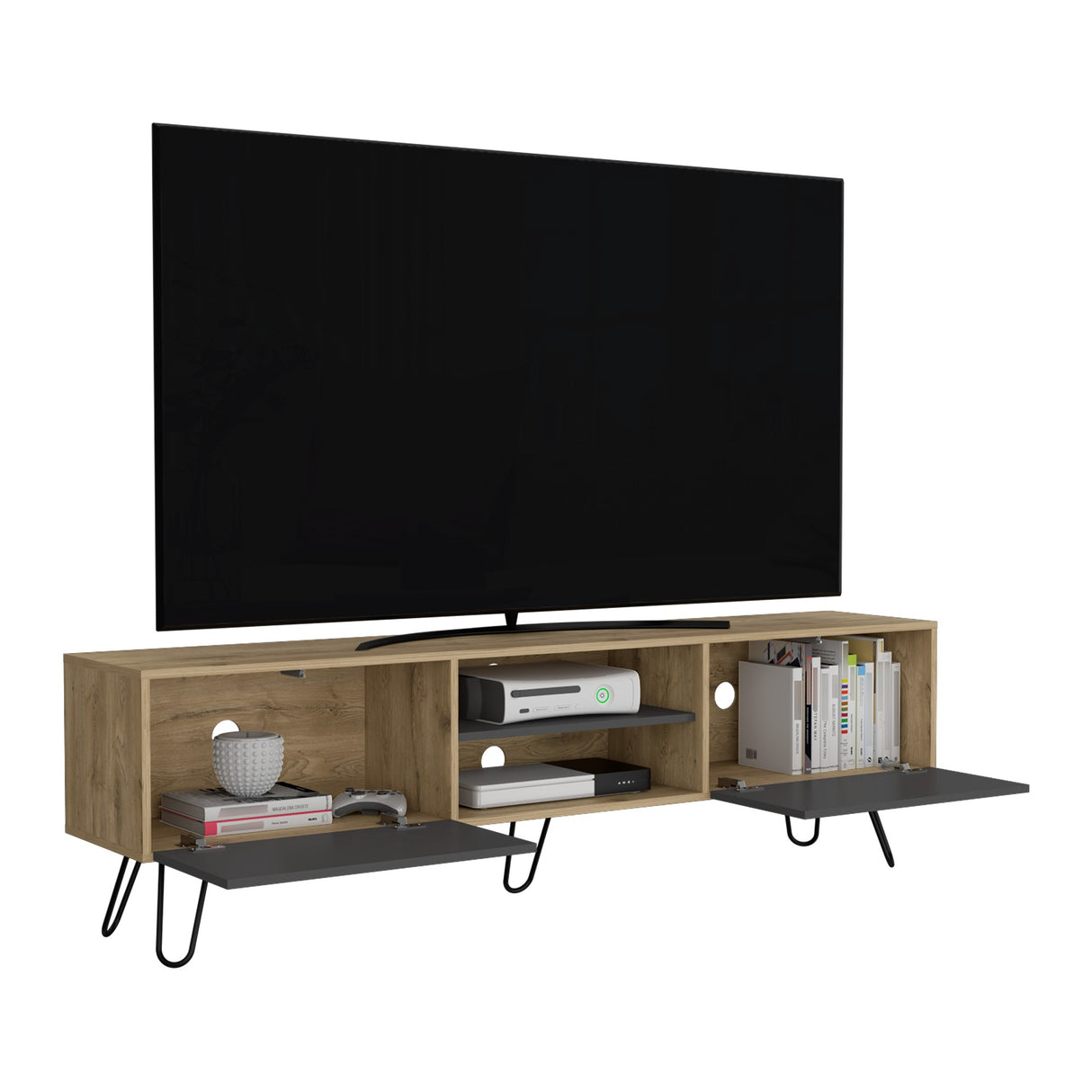 Rack de TV Vassel Macadamia 180x52.5cm Para TV hasta 70 Pulgadas - MUEBLES DE TV | Bylmo