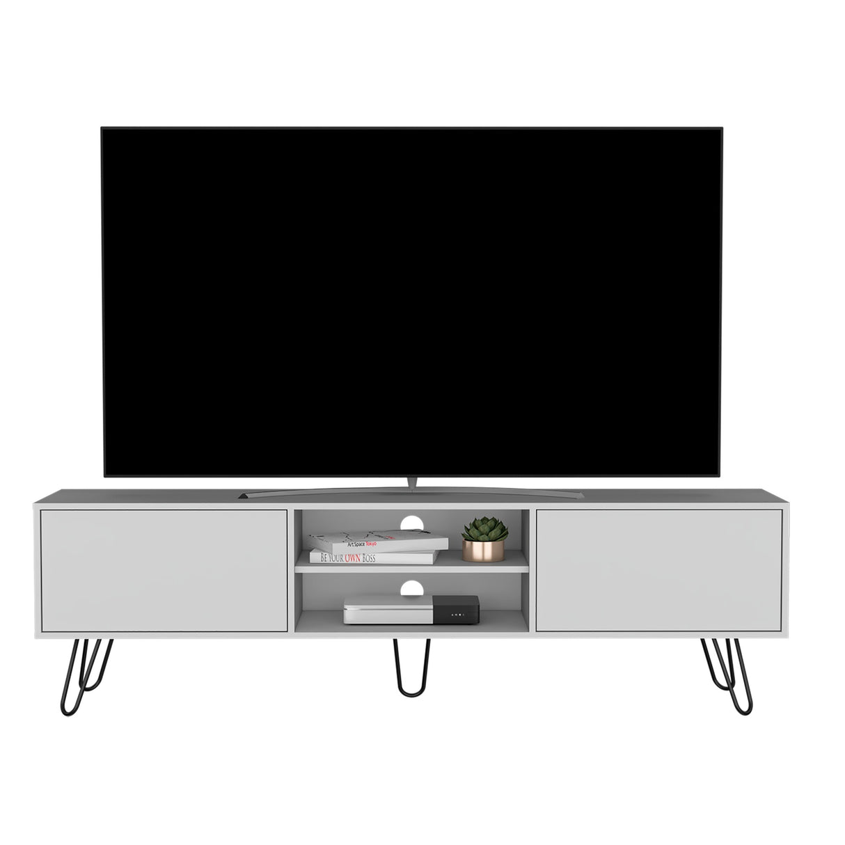 Rack de TV Vassel Blanco 180x52.5cm Para TV hasta 70 Pulgadas - Muebles de TV | Bylmo