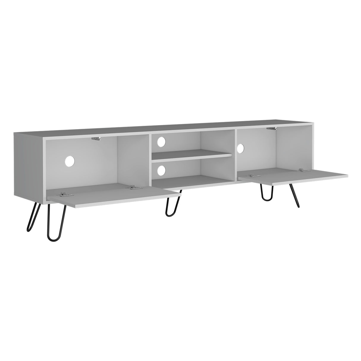 Rack de TV Vassel Blanco 180x52.5cm Para TV hasta 70 Pulgadas - Muebles de TV | Bylmo