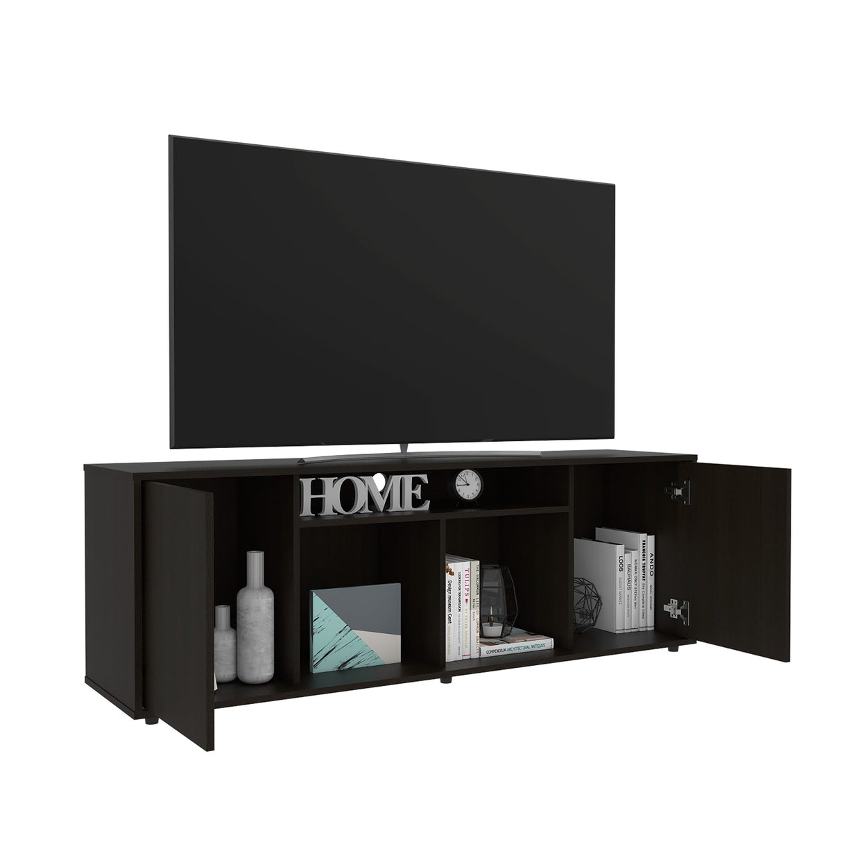 Rack de TV Prana Wengue 150.4x51.5cm Para TV hasta 65 Pulgadas - Muebles de TV | Bylmo