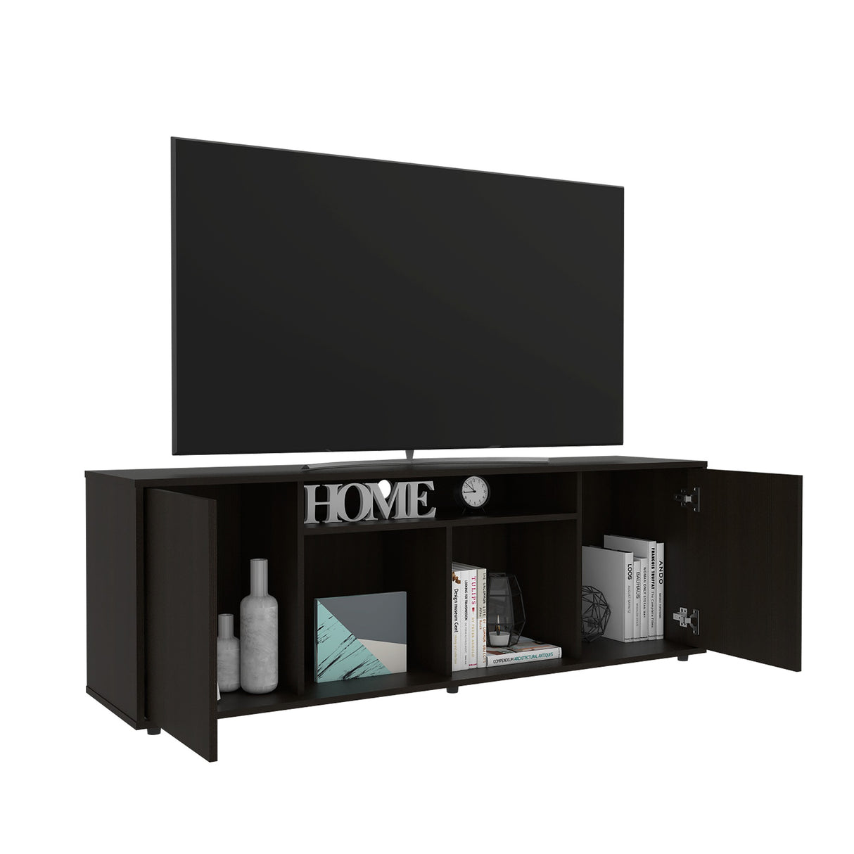 Rack de TV Prana Wengue 150.4x51.5cm Para TV hasta 65 Pulgadas - Muebles de TV | Bylmo