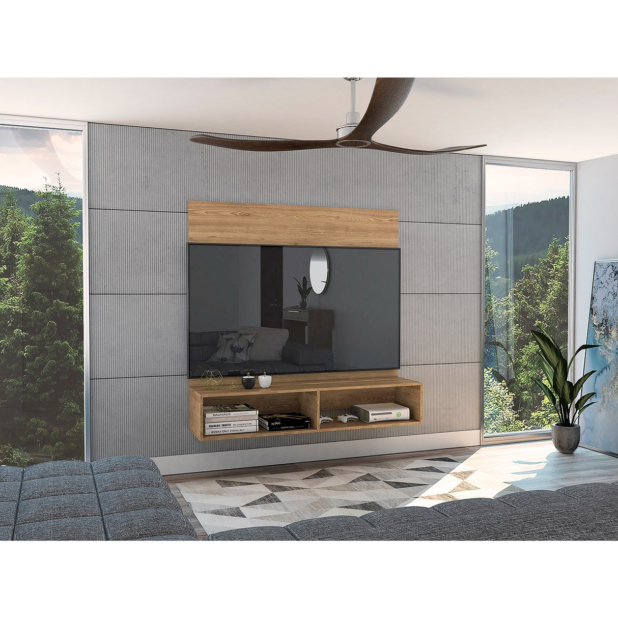 Panel de TV Ravena Miel 137.7x134.6cm Para TV hasta 60 Pulgadas - Muebles de TV | Bylmo