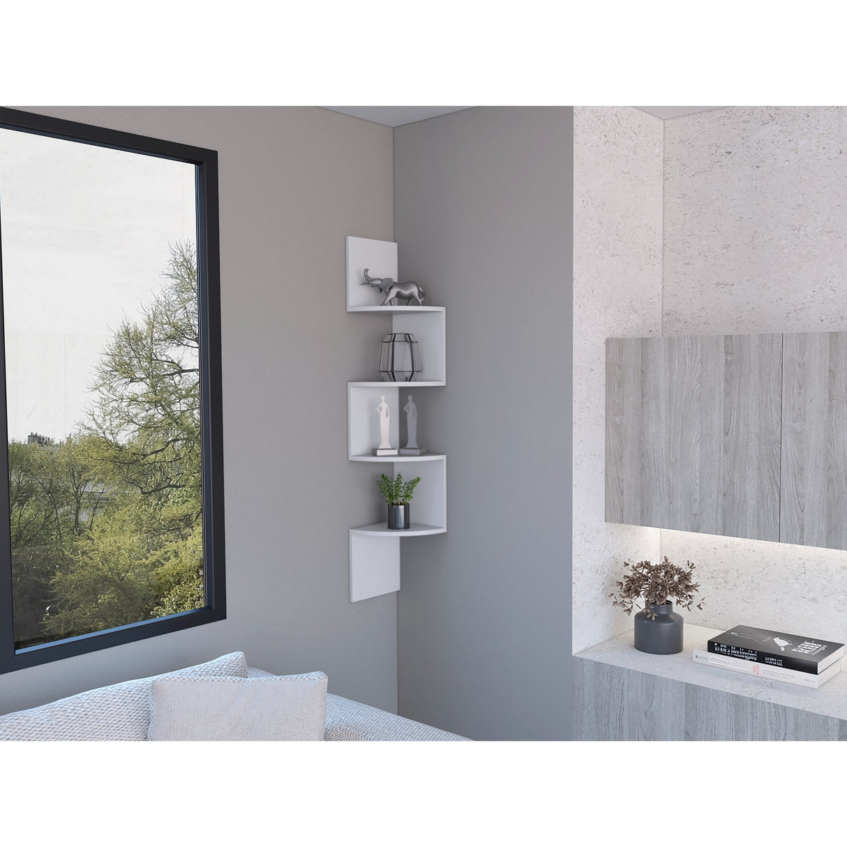 Repisa Rosset Blanco 25x131cm De Cuatro Niveles - REPISAS | Bylmo