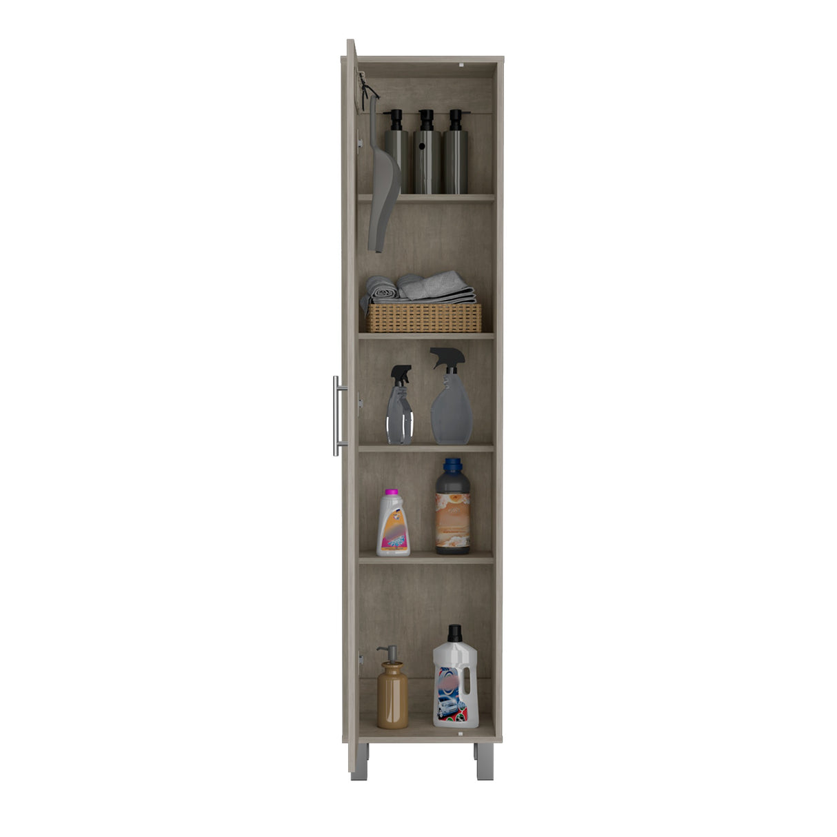 Organizador de Aseo Laska Cemento 40x180cm con Una Puerta - Muebles de Aseo y Ropas | Bylmo