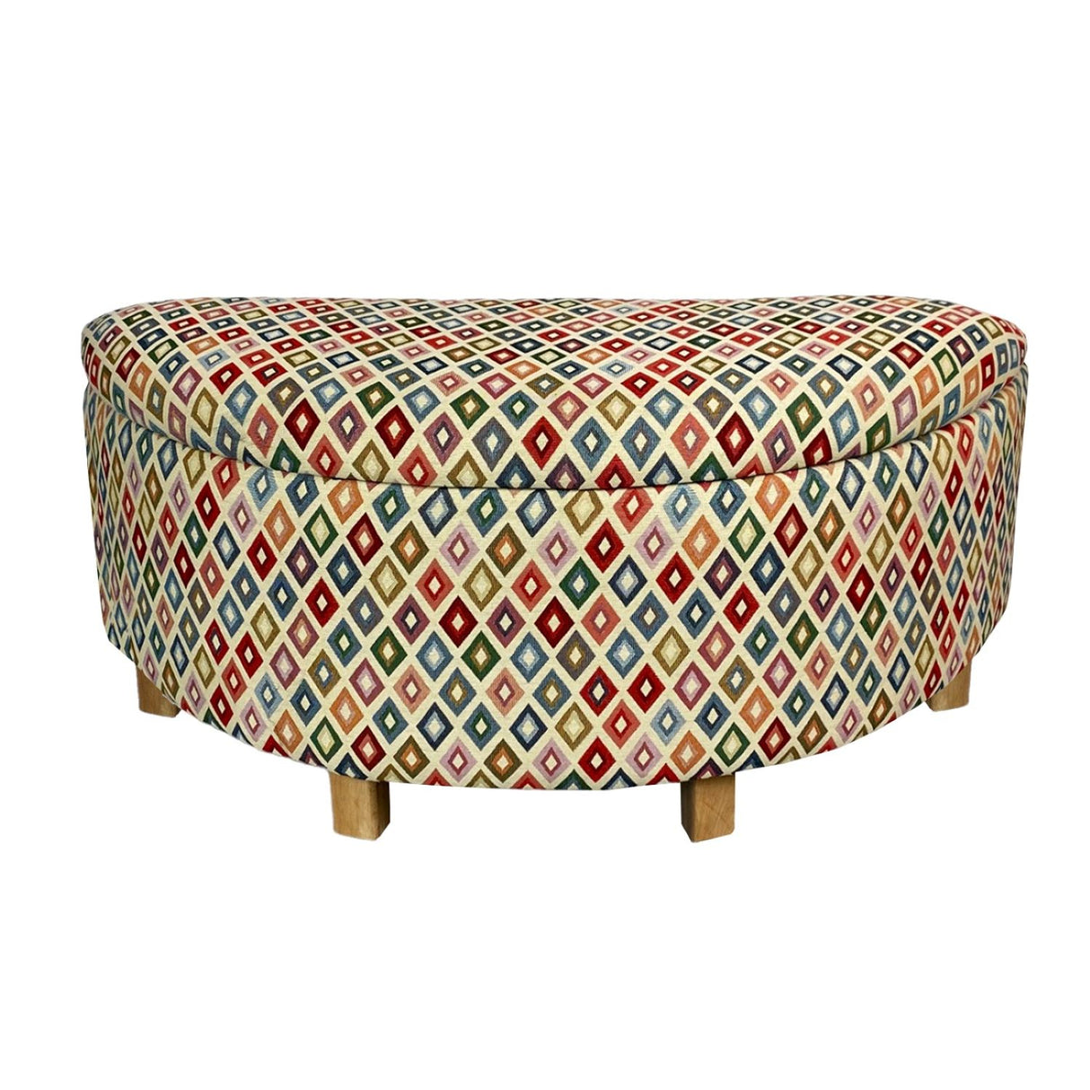 Banqueta Moon Media Luna Gobelino 100x42cm Multicolor con Baul - Sofas y Poltronas | Bylmo