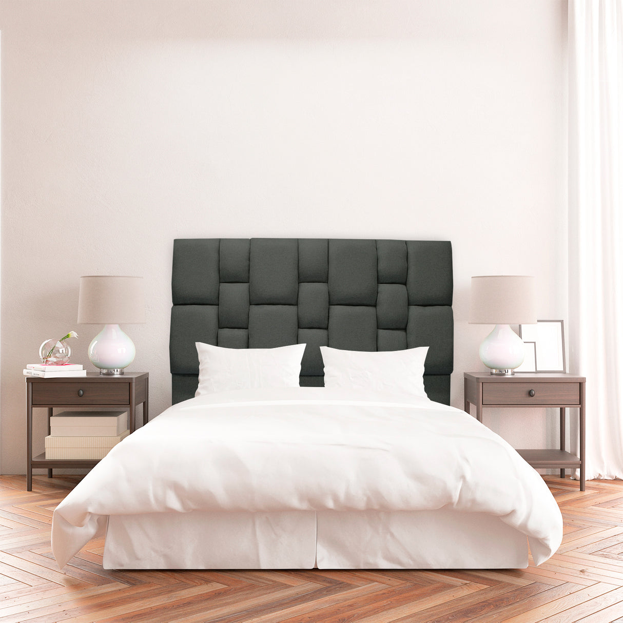 Cabecero de Piso Kramer Gris Oscuro 120x110cm Para Cama Semidoble - Cabeceros | Bylmo