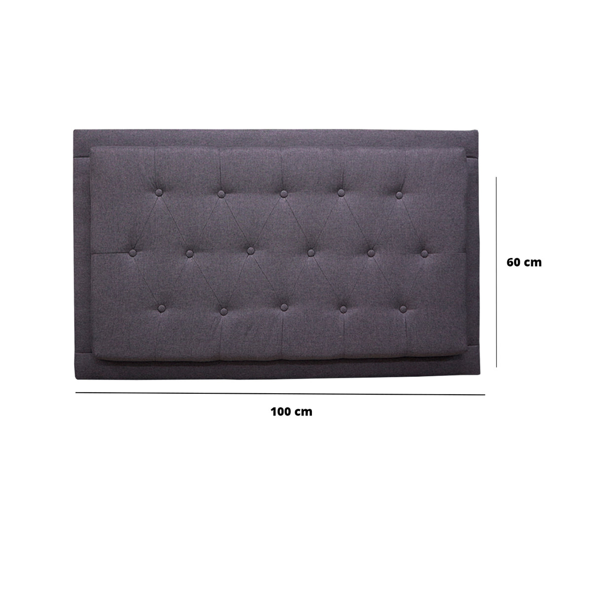 Cabecero Flotante Kaser Gris Oscuro 100x60cm Para Cama Sencilla - Cabeceros | Bylmo