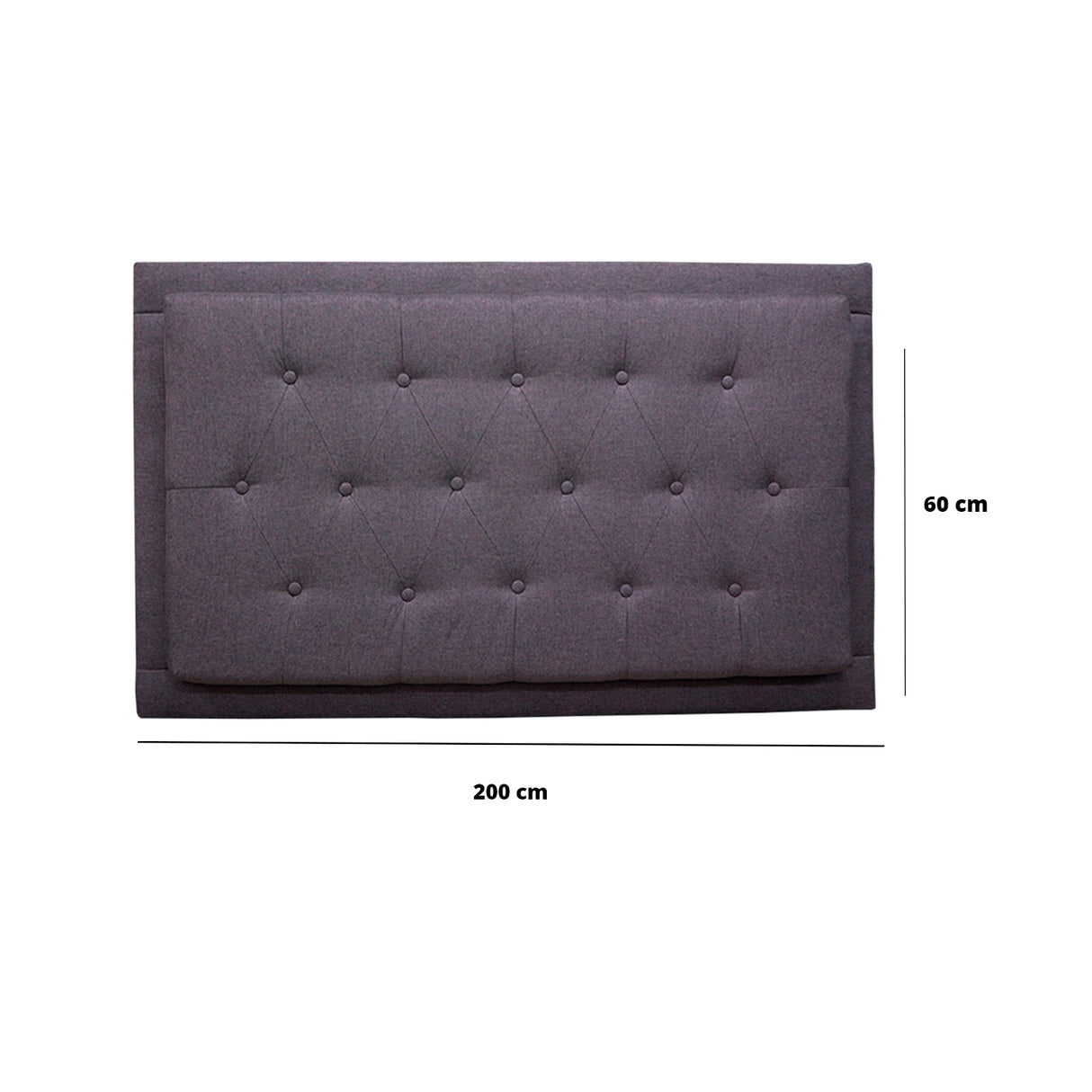 Cabecero Flotante Kaser Gris Oscuro 200x60cm Para Cama King - Cabeceros | Bylmo