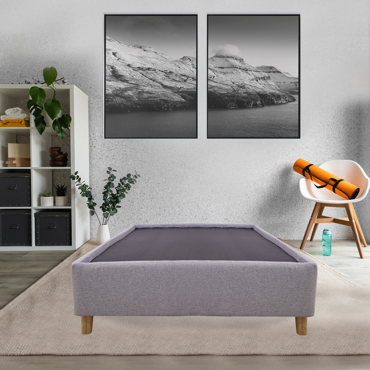 Base Cama Zehnder Gris Claro 100x190cm Sencillo - Camas | Bylmo