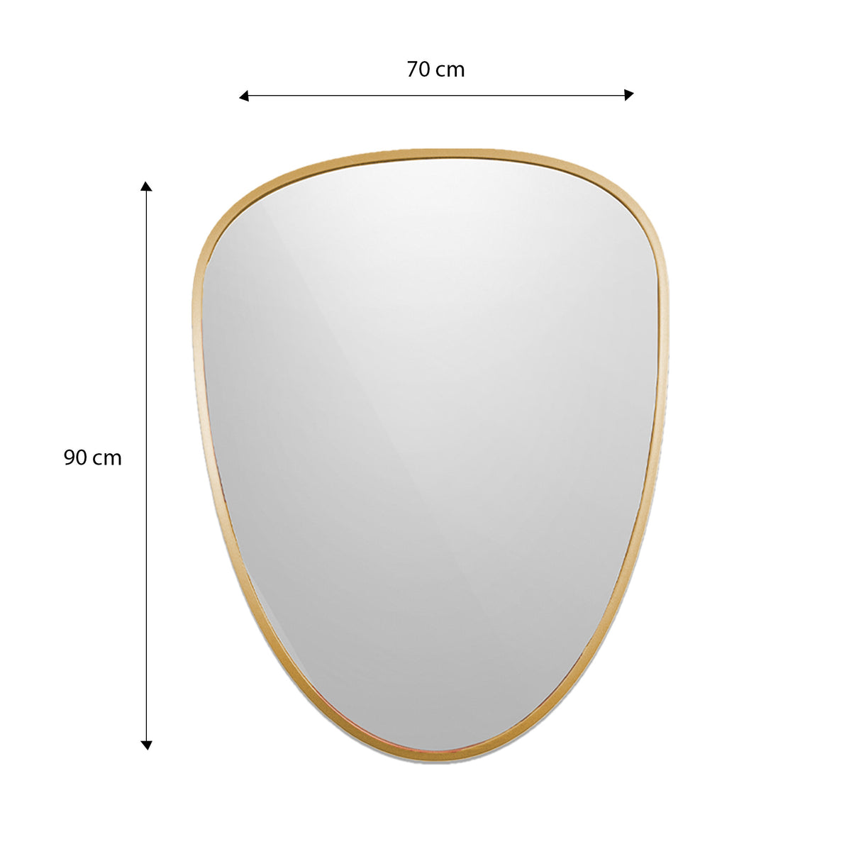 Espejo Niza Asimétrico Dorado 70x90cm con Marco en Madera MDF - Espejos Decorativos | Bylmo