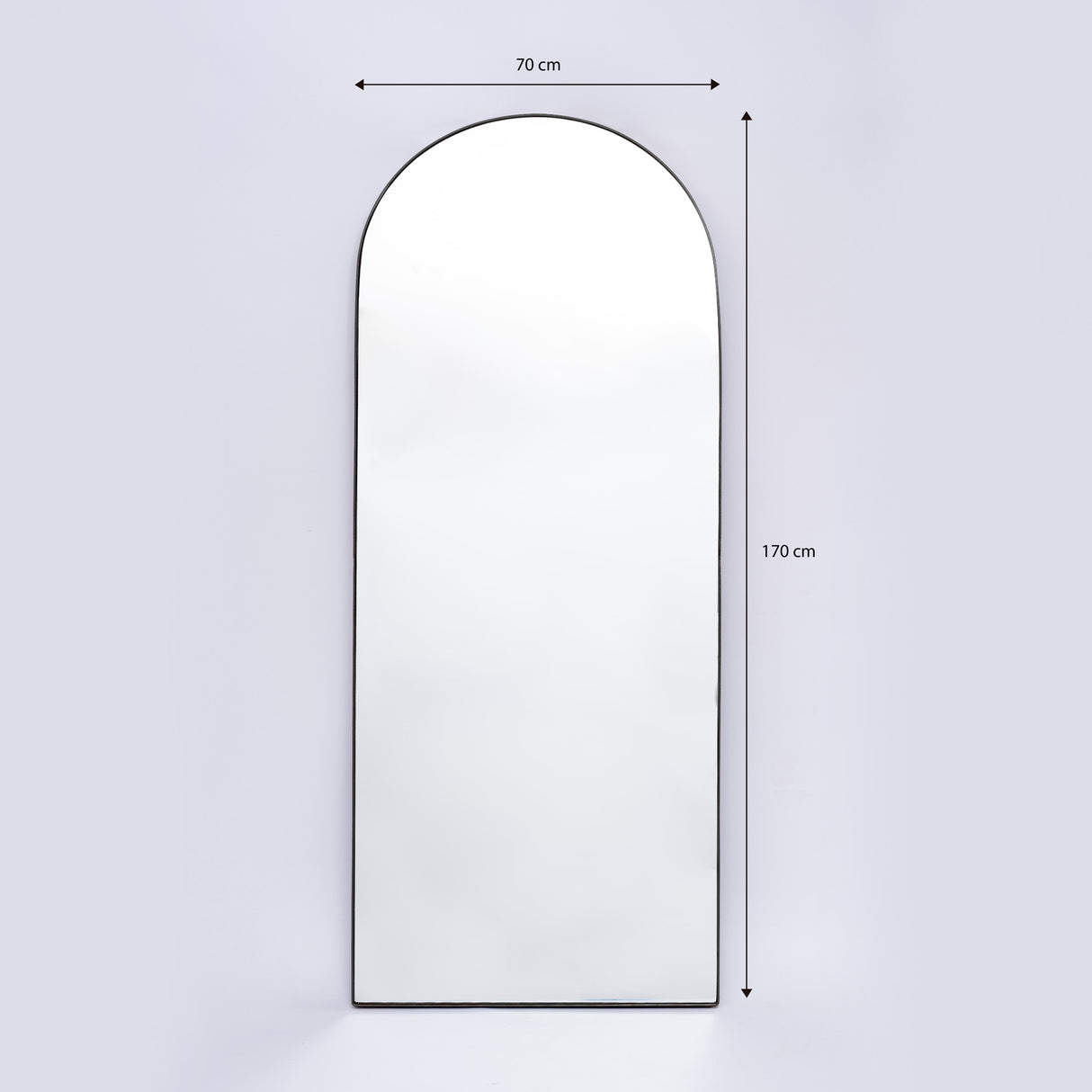 Espejo Ibiza Arco Superior Negro 70x170cm con Marco Metálico - Espejos Decorativos | Bylmo