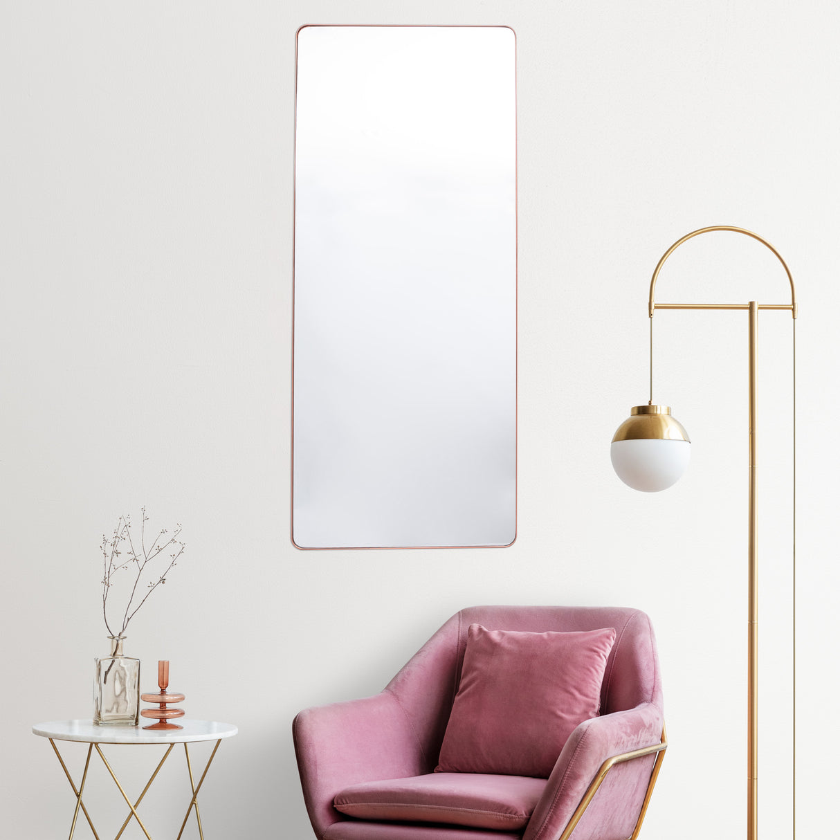 Espejo Salamanca Rectangular Cobre 70x170cm con Marco Metálico - Espejos Decorativos | Bylmo