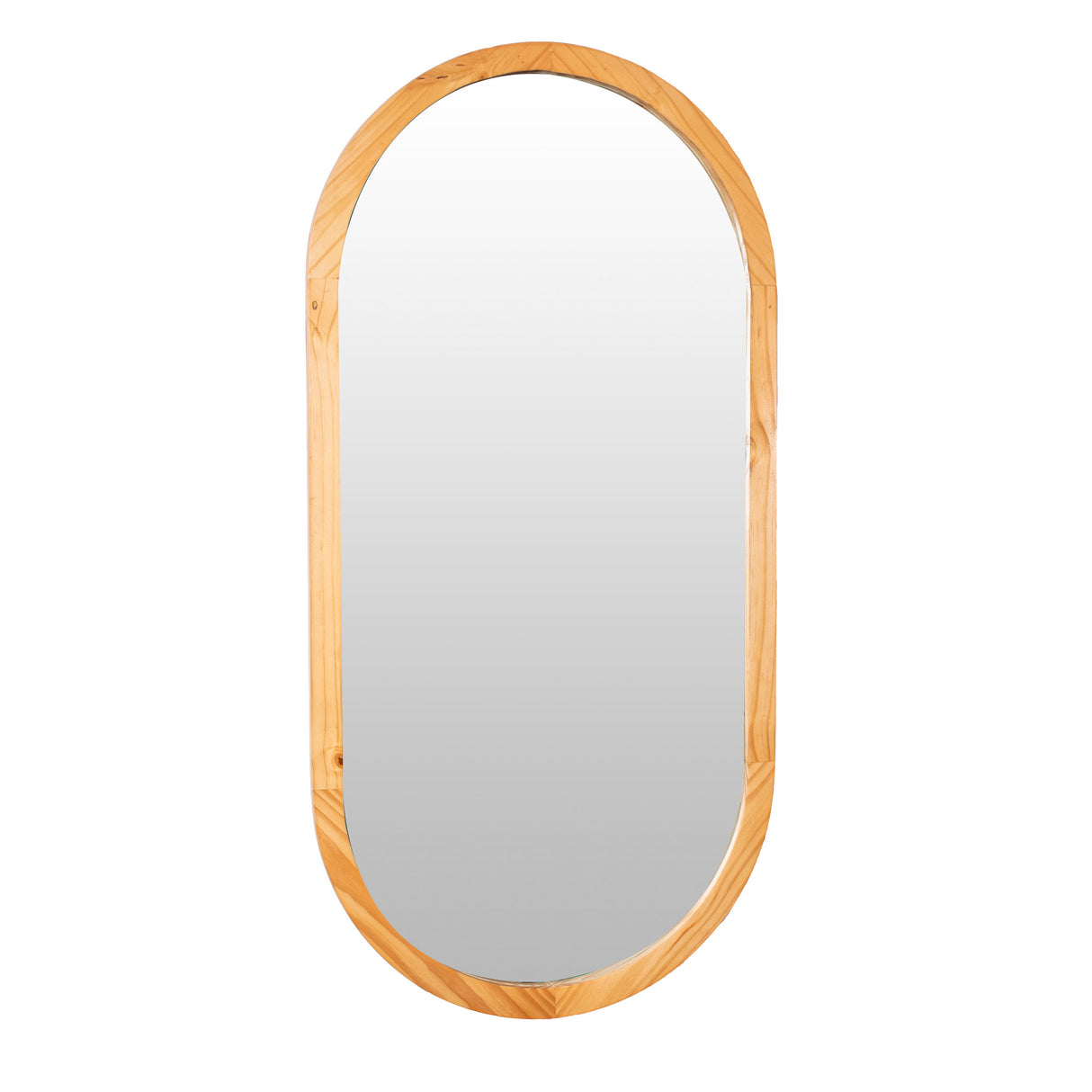 Espejo Visee Ovalado 60x120cm con Marco en Madera Clara Natural - Espejos Decorativos | Bylmo