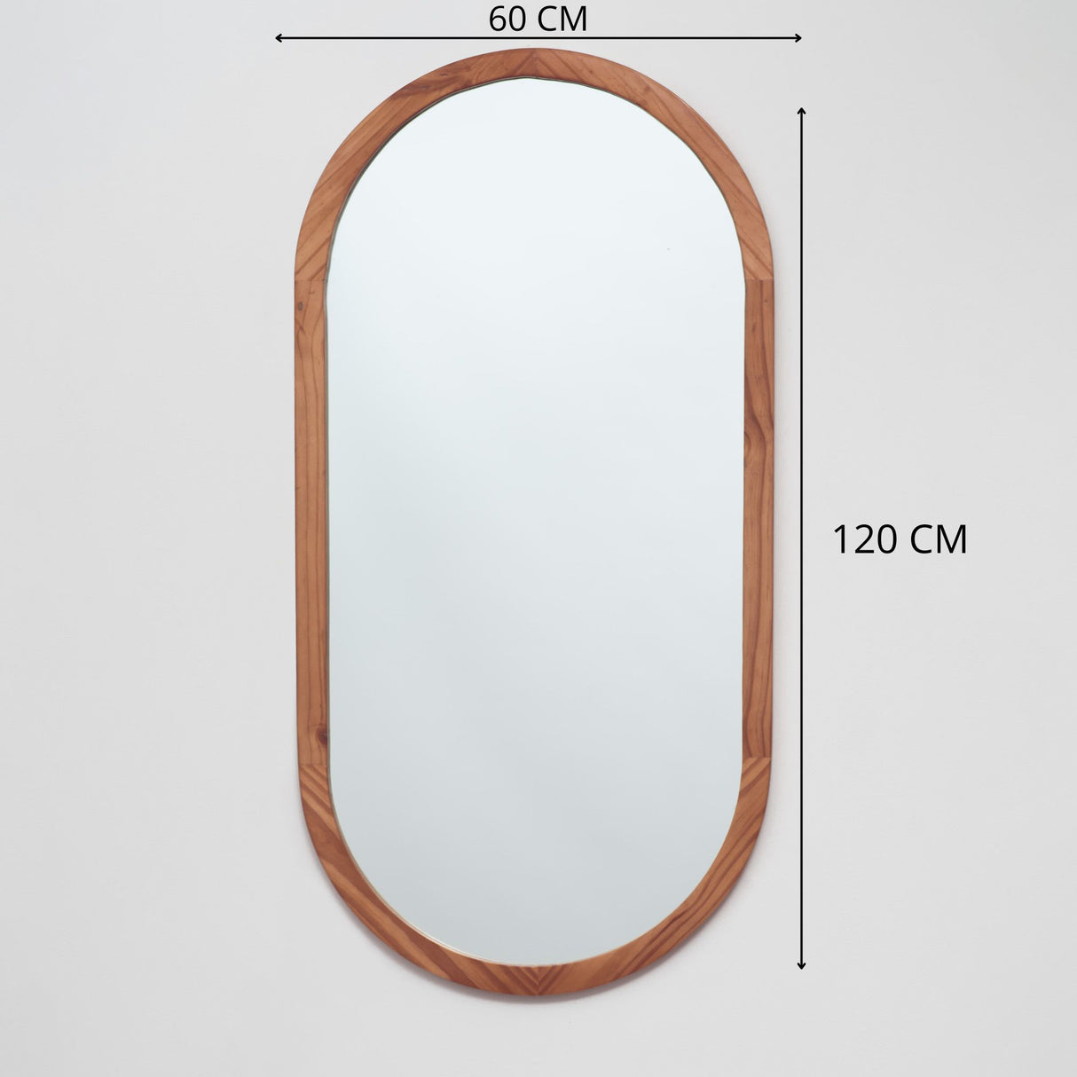 Espejo Visee Ovalado Tabaco 60x120cm con Marco en Madera - Espejos Decorativos | Bylmo