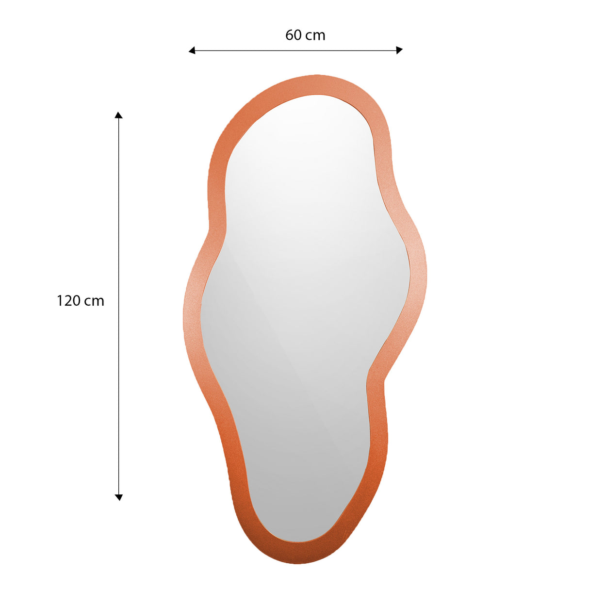 Espejo Monet Asimétrico Cobre 60x120cm con Marco en Madera MDF - Espejos Decorativos | Bylmo