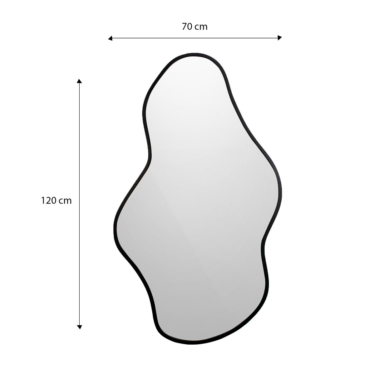 Espejo Dalí Asimétrico Negro 70x120cm con Marco en Madera MDF - Espejos Decorativos | Bylmo