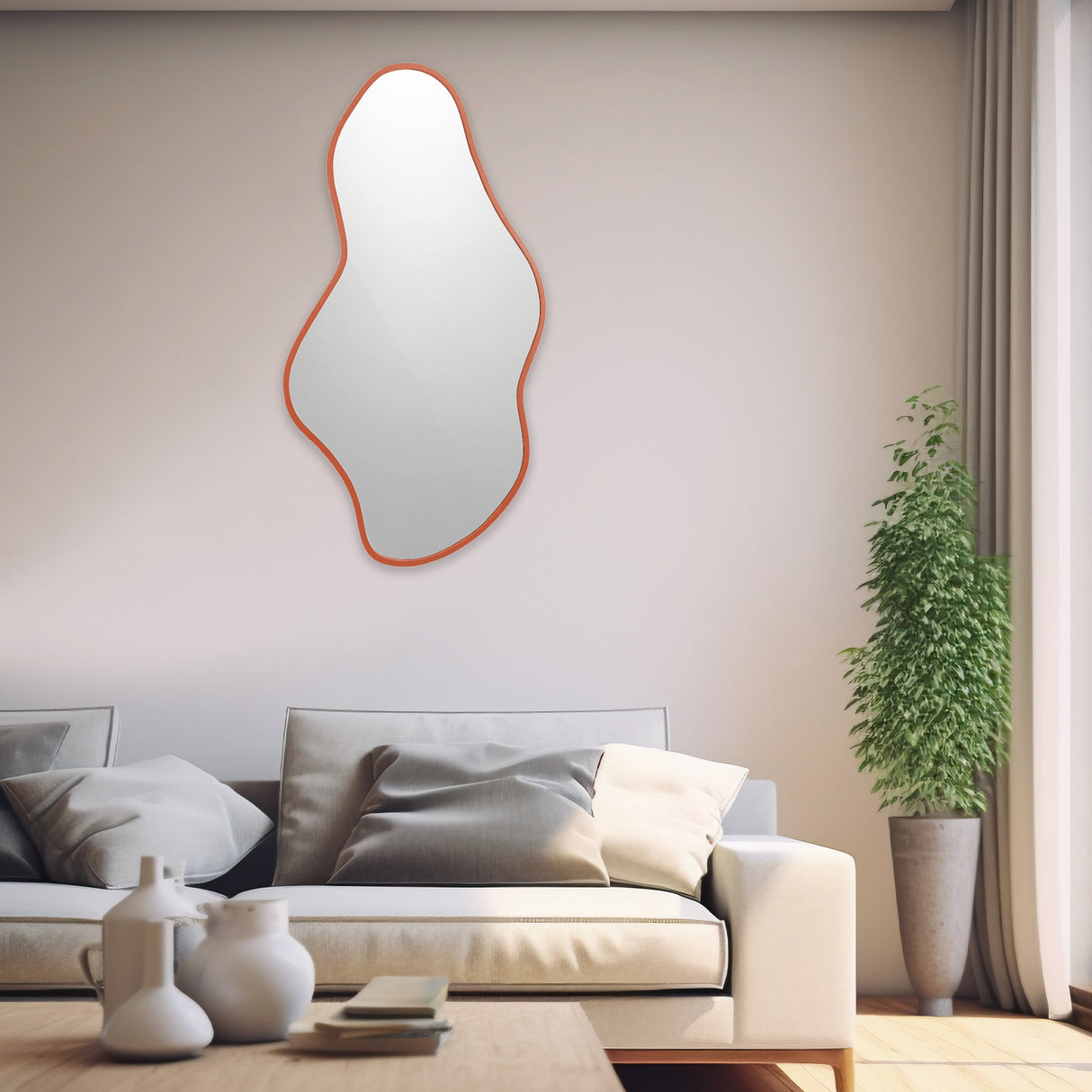 Espejo Dalí Asimétrico Cobre 70x120cm con Marco en Madera MDF - Espejos Decorativos | Bylmo