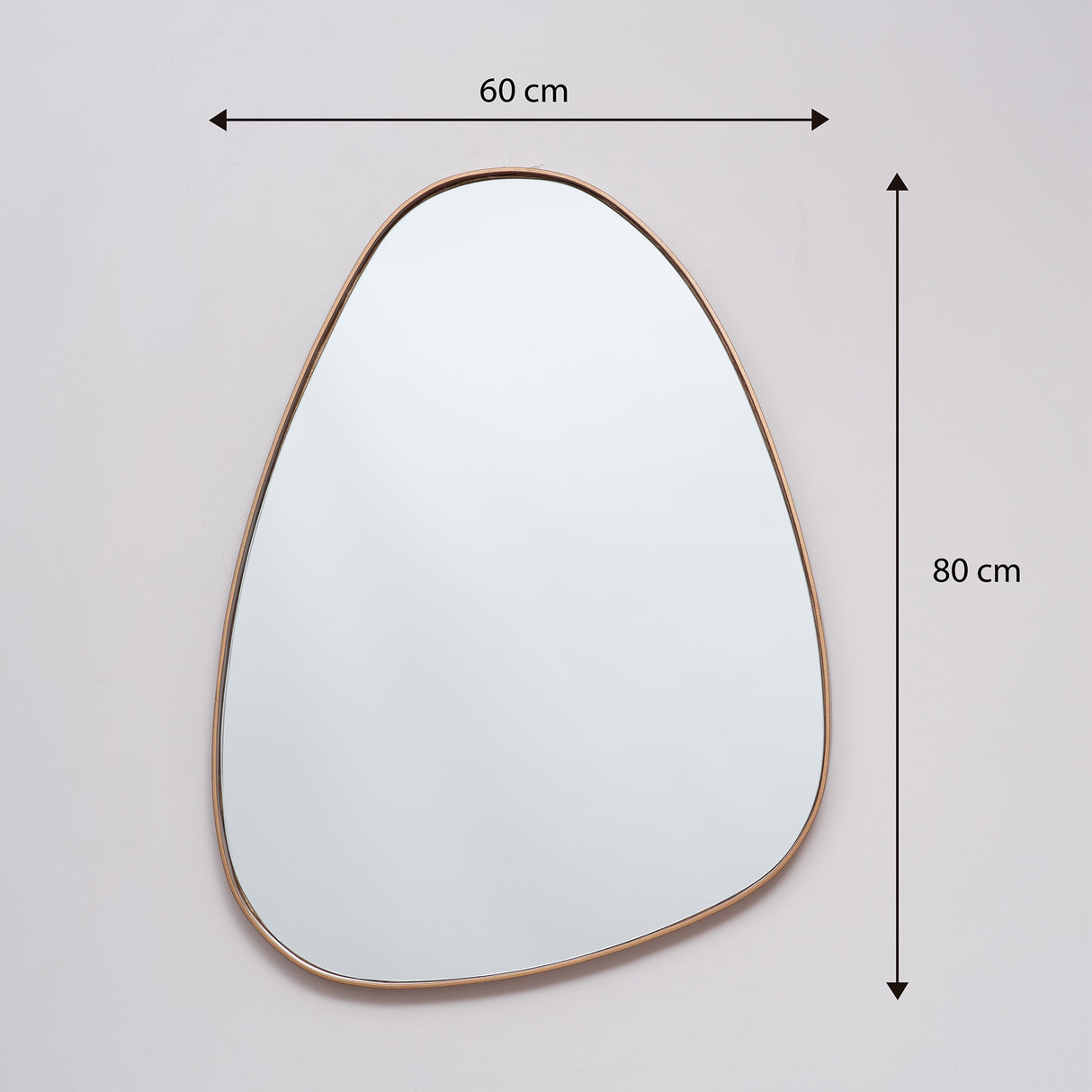 Espejo Visee Asimétrico Dorado 60x80cm con Marco Metálico - Espejos Decorativos | Bylmo