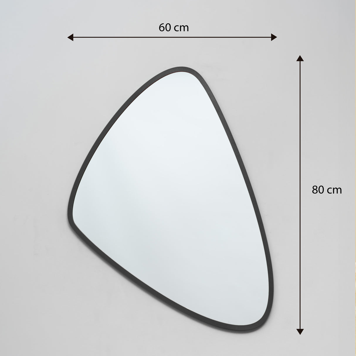 Espejo Visee Asimétrico Negro 60x80cm con Marco en Madera - Espejos Decorativos | Bylmo