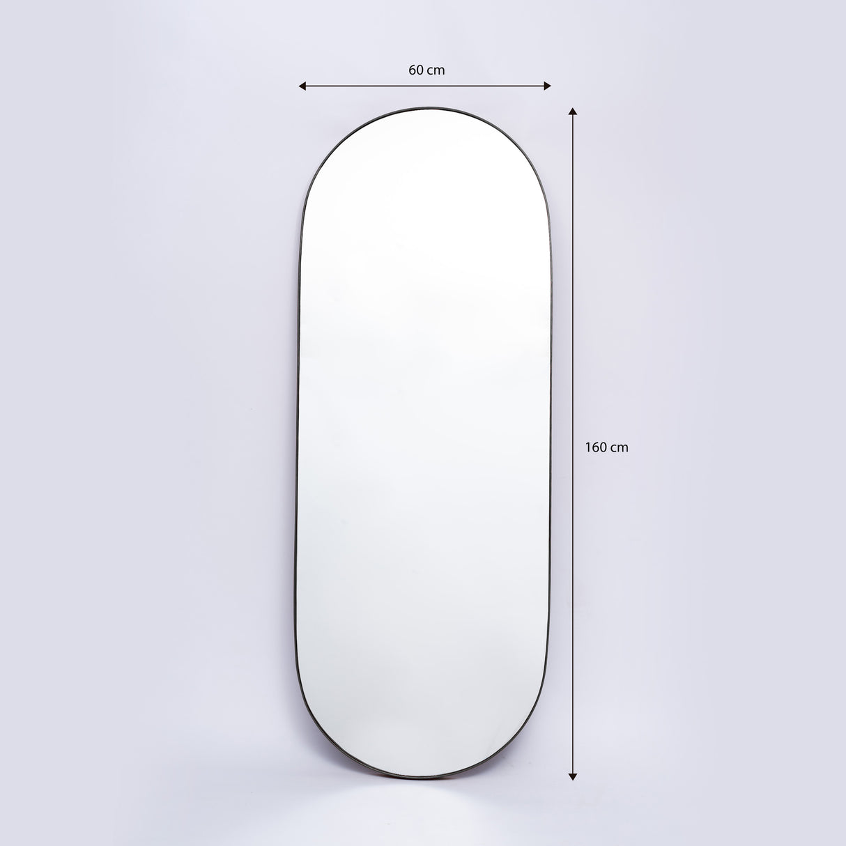 Espejo Visee Ovalado Negro 60x160cm con Marco Metálico - Espejos Decorativos | Bylmo