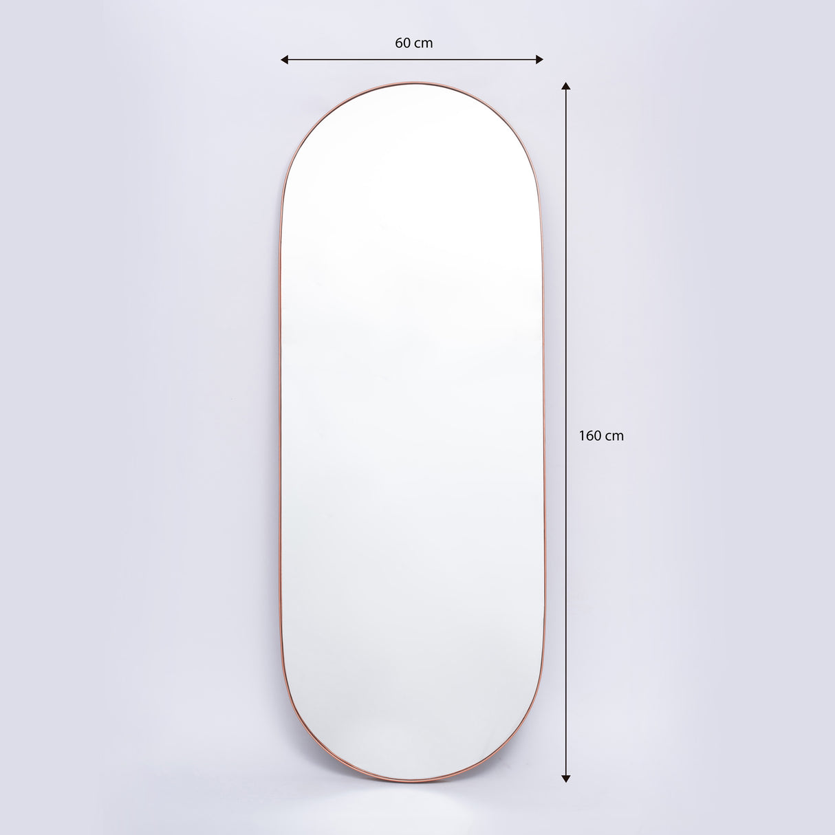 Espejo Visee Ovalado Cobre 60x160cm con Marco Metálico - Espejos Decorativos | Bylmo