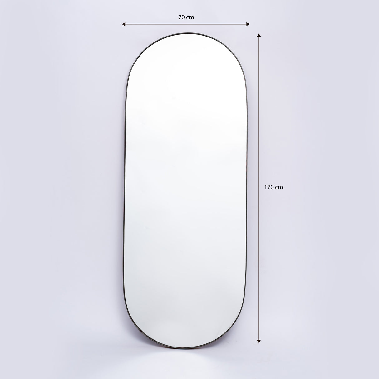 Espejo Visee Ovalado Negro 70x170cm con Marco Metálico - Espejos Decorativos | Bylmo