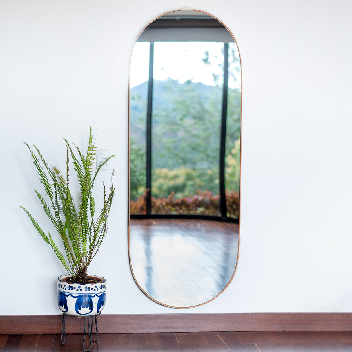 Espejo Visee Ovalado Cobre 70x170cm con Marco Metálico - Espejos Decorativos | Bylmo