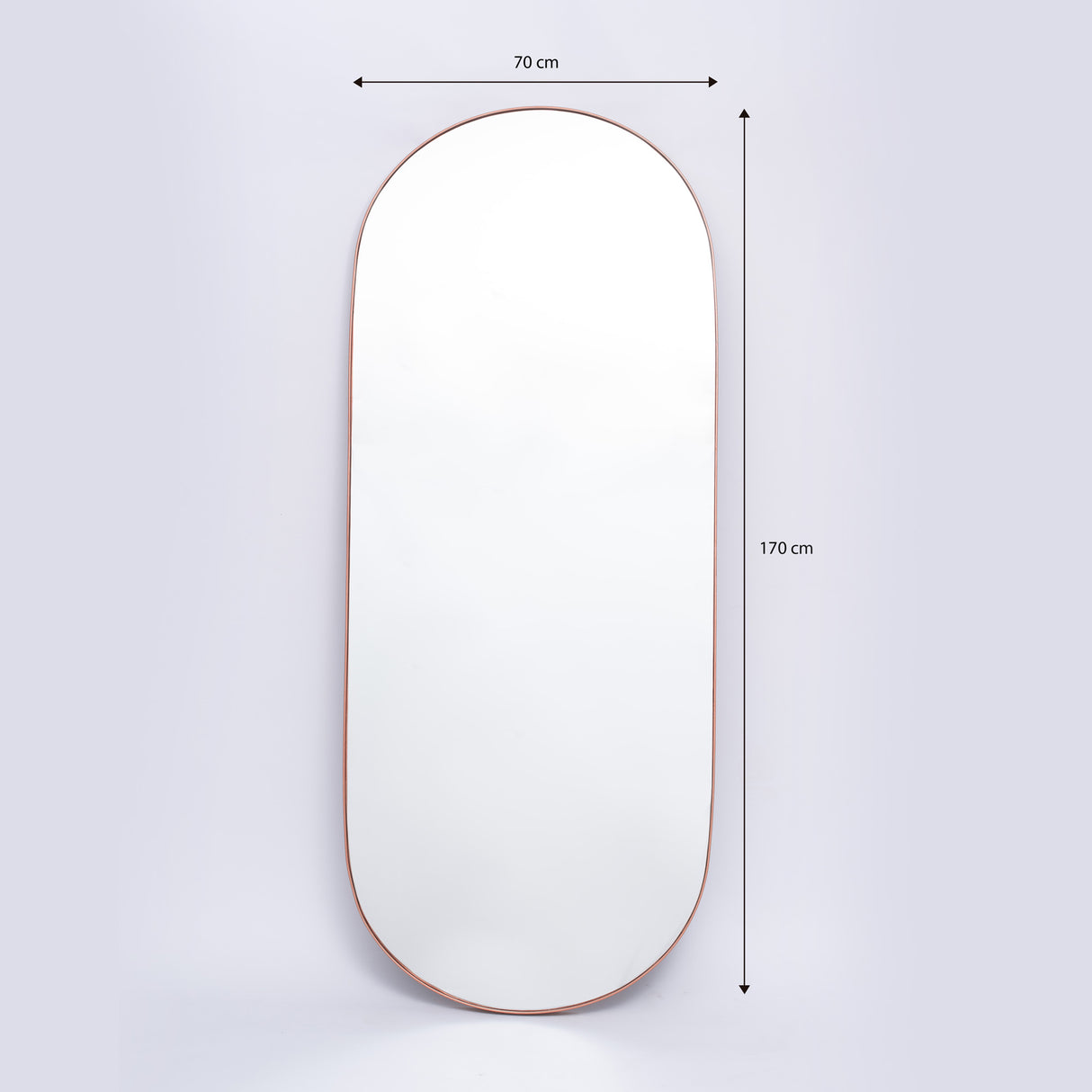 Espejo Visee Ovalado Cobre 70x170cm con Marco Metálico - Espejos Decorativos | Bylmo