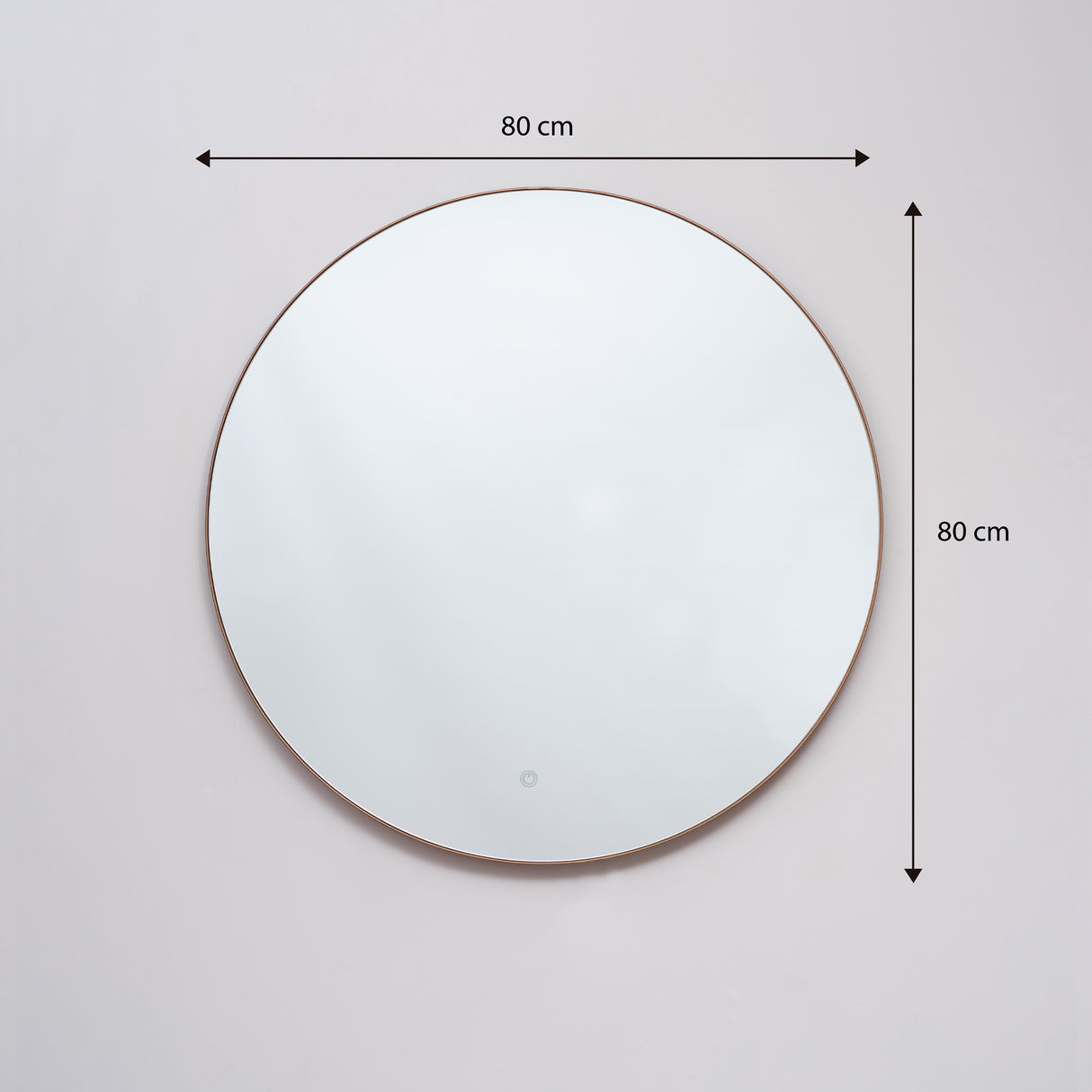 Espejo Visee Redondo Dorado 80x80cm con Luz Led y Marco Metálico - Espejos Decorativos | Bylmo