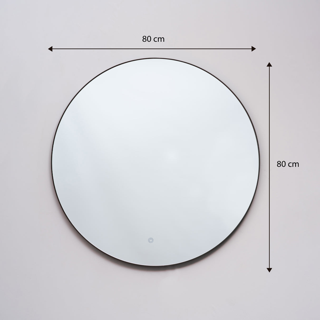 Espejo Visee Redondo Negro 80x80cm con Luz Led y Marco Metálico - Espejos Decorativos | Bylmo