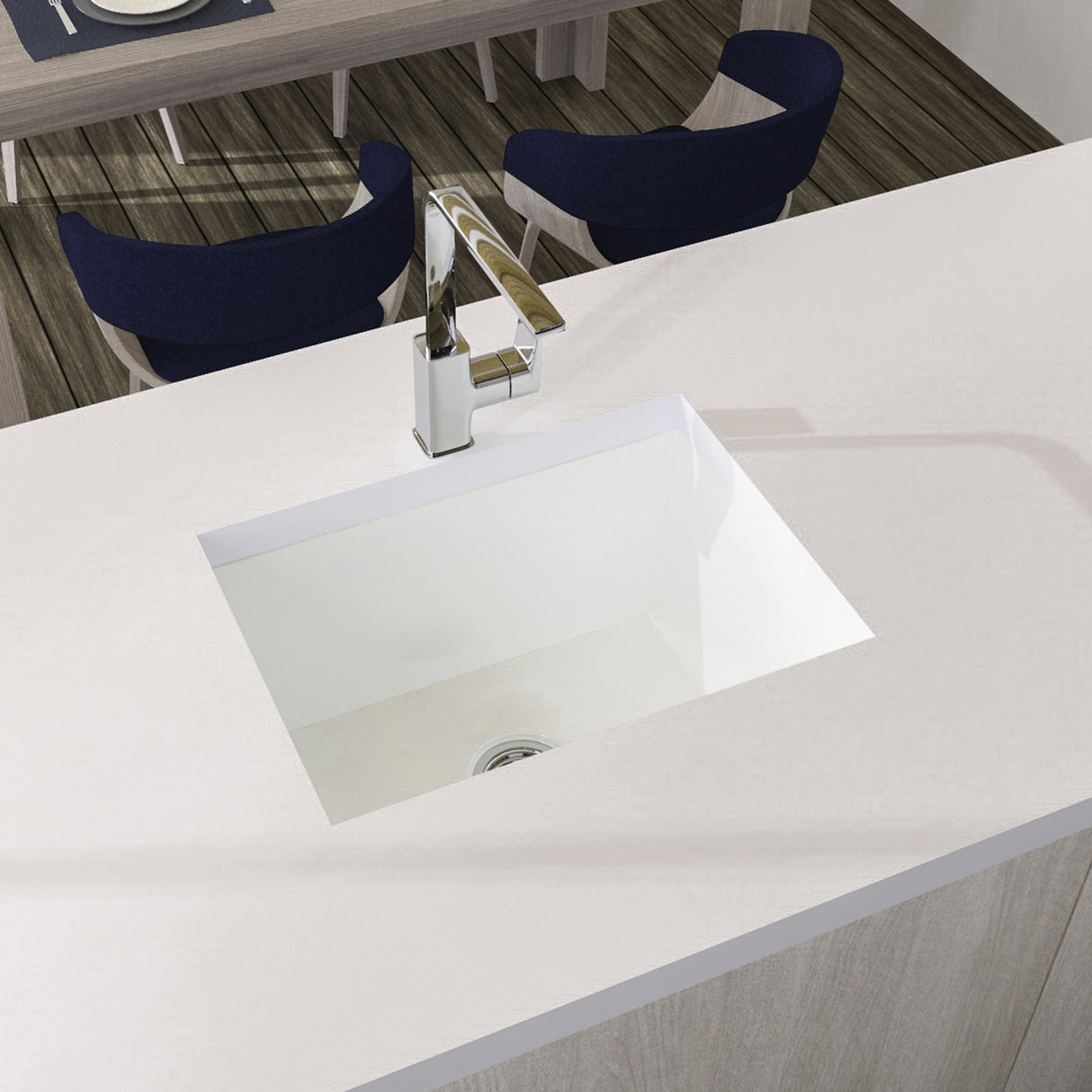 Lavaplatos Koa Sencillo Blanco Brillante 51x22cm Sobrepuesto - Lavaplatos | Bylmo