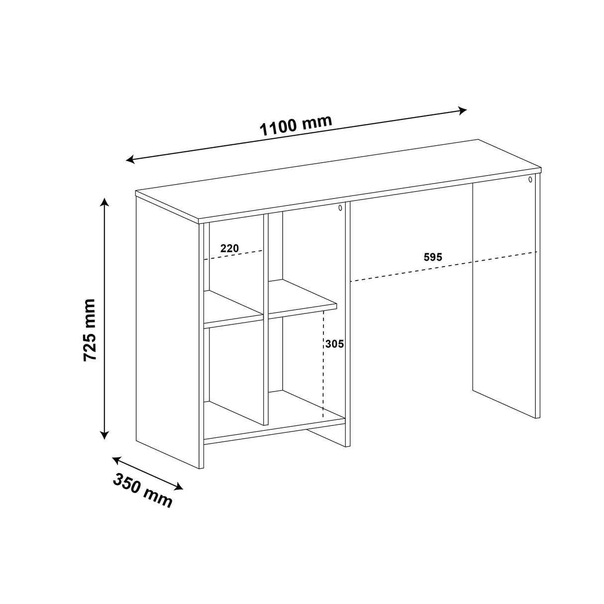 Centro de Computo Matrix Blanco 112x12cm sin Cajones - Escritorios | Bylmo