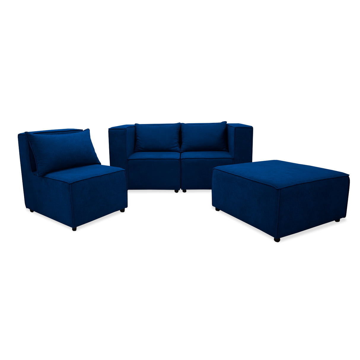 Sofá en L Hofer Azul Petróleo 70x75cm Modular de Cuatro Puestos - Sofas y Poltronas | Bylmo