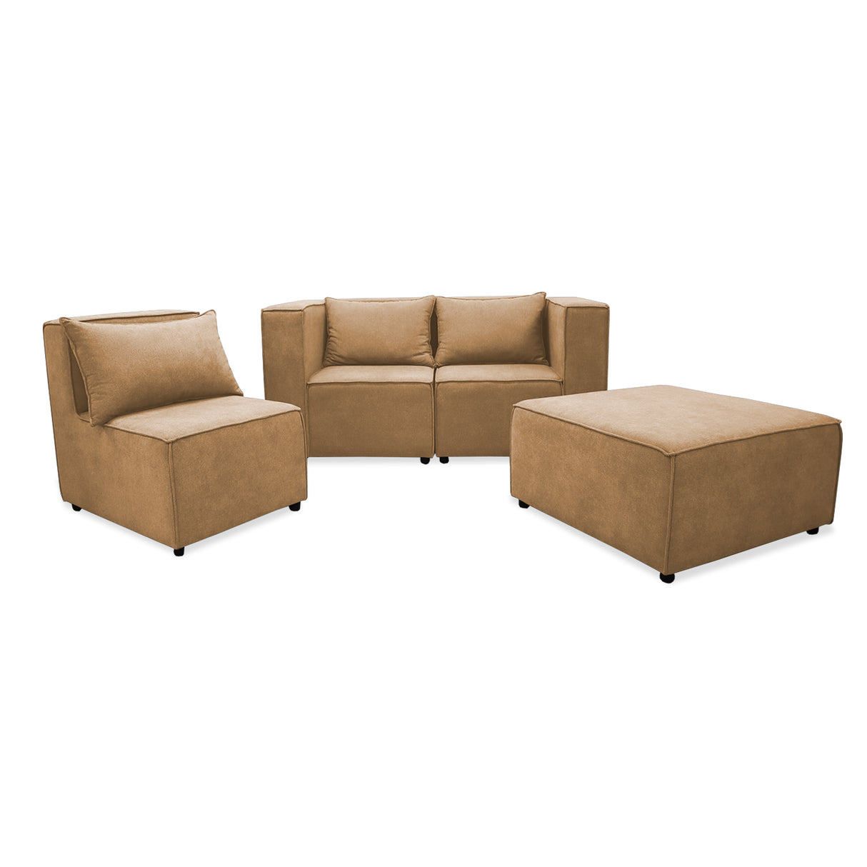 Sofá en L Hofer Camel 70x75cm Modular de Cuatro Puestos - Sofas y Poltronas | Bylmo