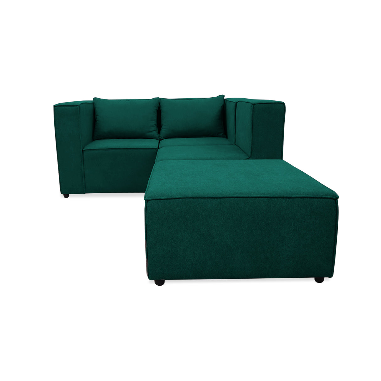 Sofá en L Hofer Verde 70x75cm Modular de Cuatro Puestos - Sofas y Poltronas | Bylmo