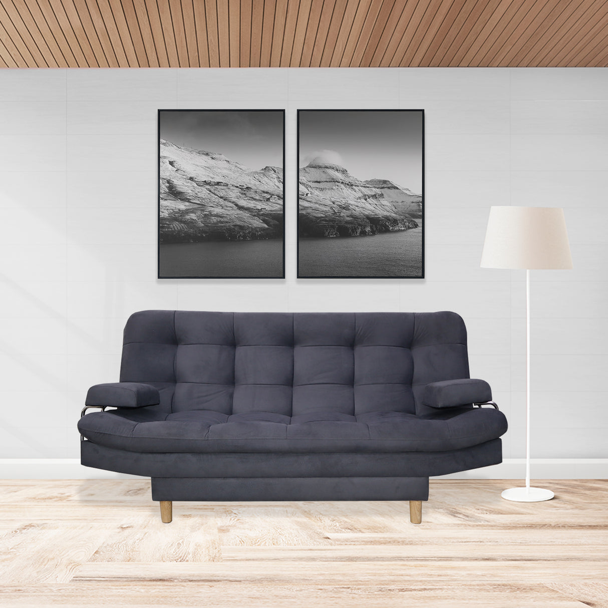 Sofacama Hauser Gris 185x90cm de Tres Puestos - Sofas y Poltronas | Bylmo