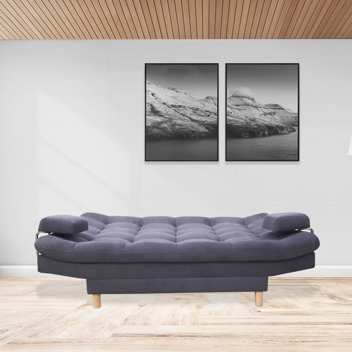 Sofacama Hauser Gris 185x90cm de Tres Puestos - Sofas y Poltronas | Bylmo