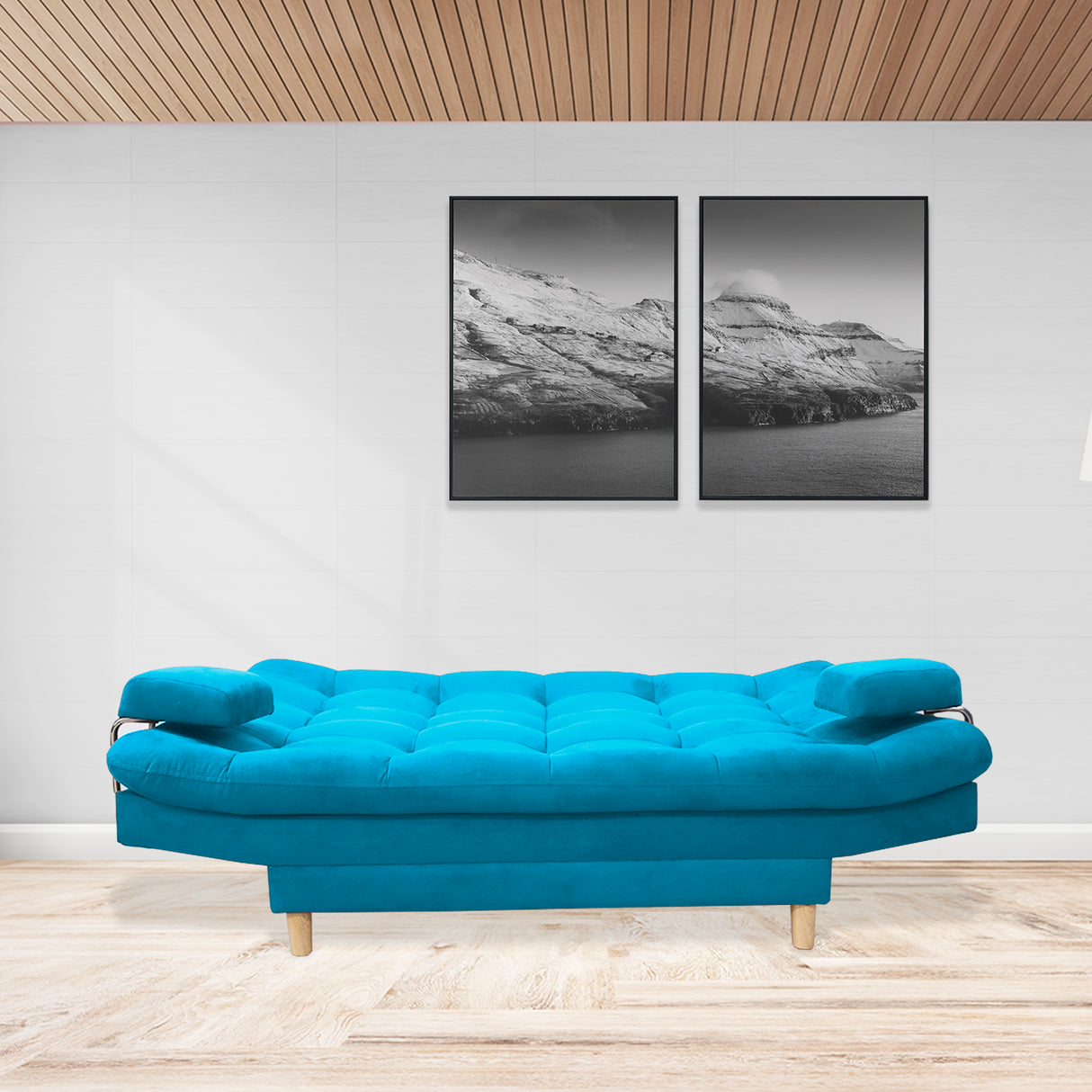 Sofacama Hauser Turquesa 185x90cm de Tres Puestos - Sofas y Poltronas | Bylmo